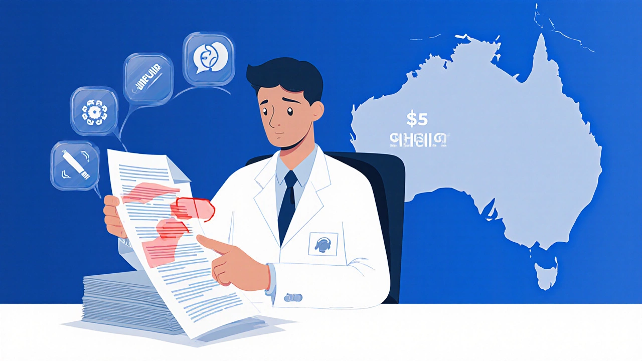 Investigator highlighting unfair contract clauses while a large corporation faces a fine in a sleek office illustration.
