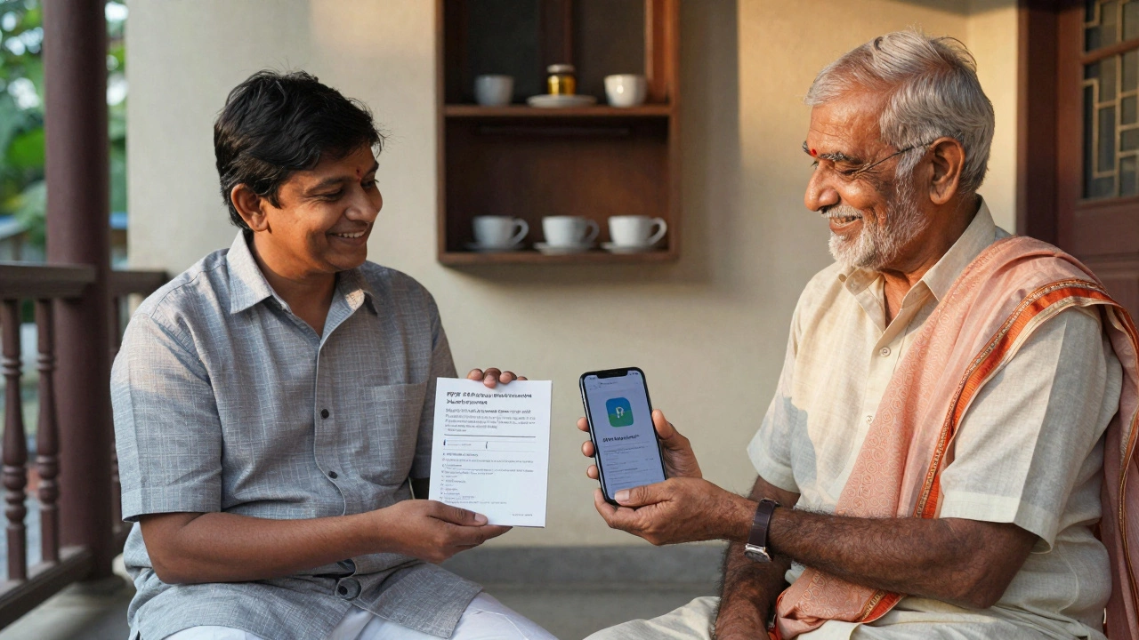 Senior couple enjoying retirement with PPF for future and FD for monthly income.