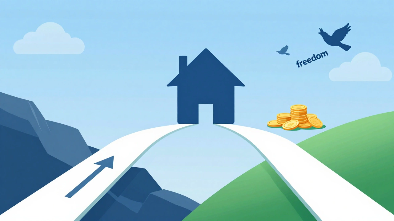 Visual metaphor of choosing financial freedom over debt burden