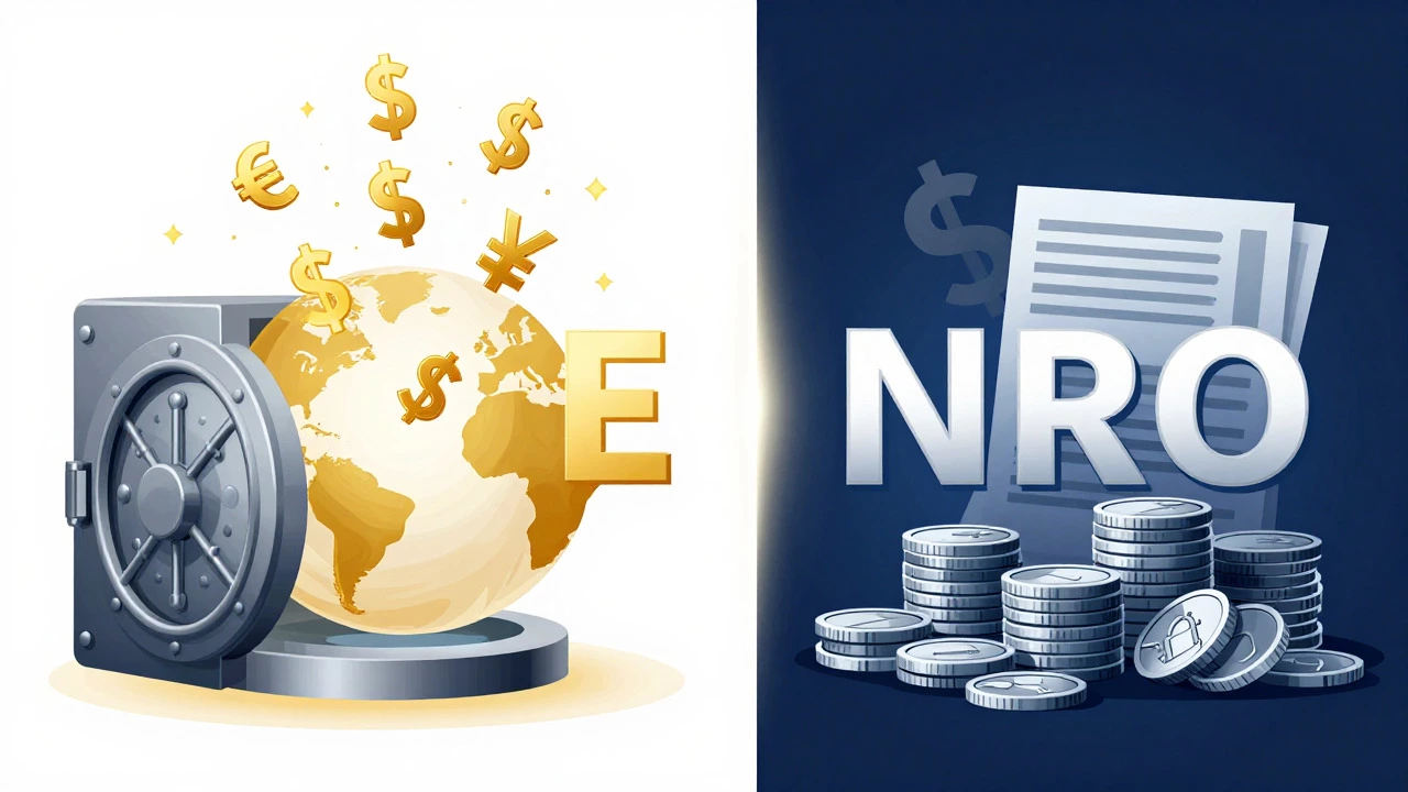 Abstract illustration contrasting free-flowing gold assets with restricted blue funds