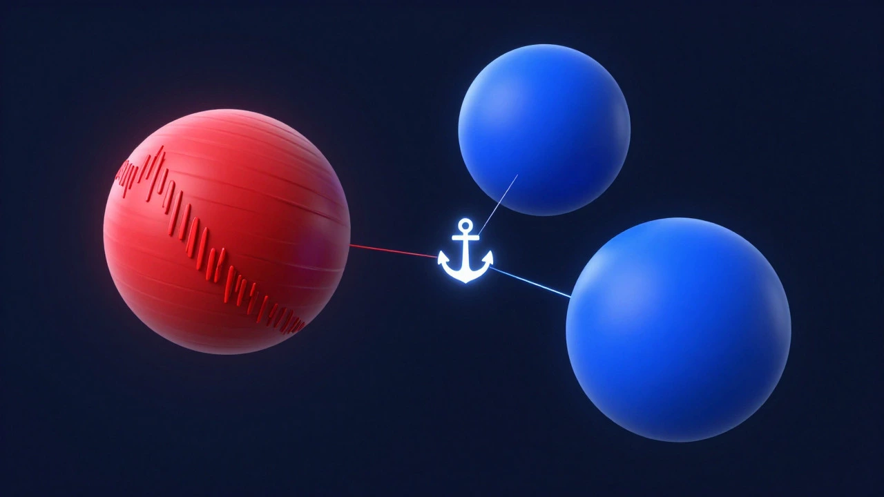 Balanced spheres representing diversified investment risks