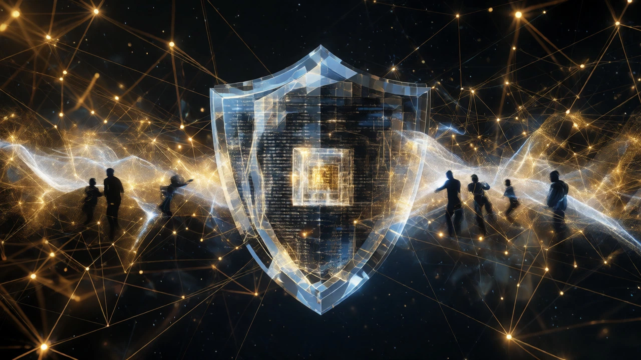 Abstract visualization of Bitcoin's secure Proof-of-Work network
